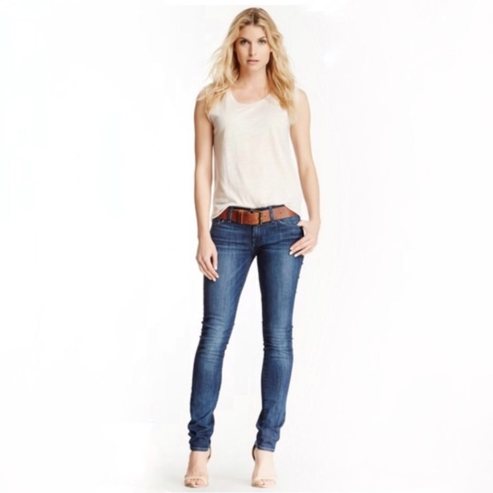 Skinny Jeans Embroidered Blue Denim Organic Pants